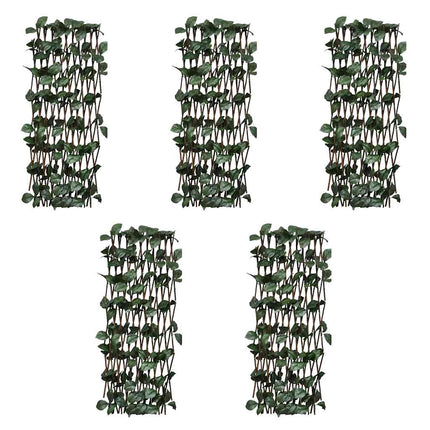 pilehegn med espalier  med kunstige blade 5 stk. 180 x 90 cm