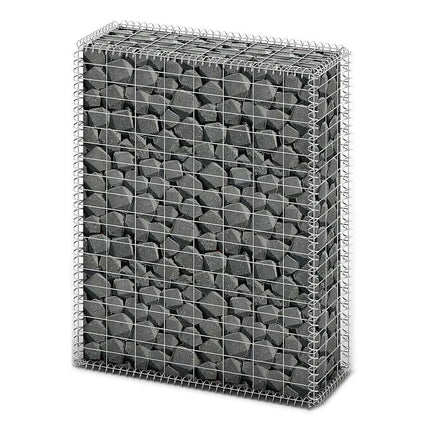 gabionkurv med låg galvaniseret ståltråd 100 x 80 x 30 cm