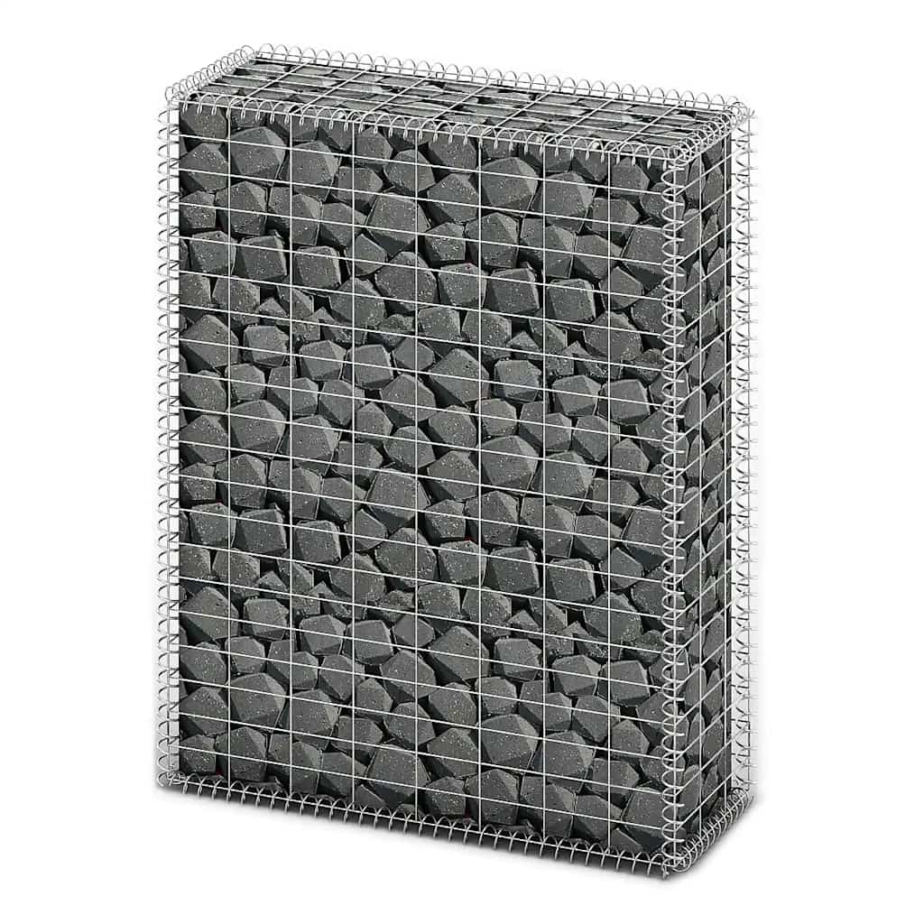 gabionkurv med låg galvaniseret ståltråd 100 x 80 x 30 cm