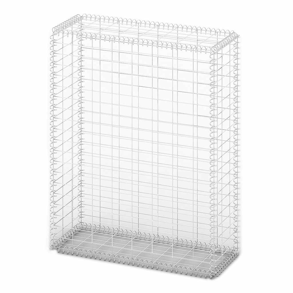 gabionkurv med låg galvaniseret ståltråd 100 x 80 x 30 cm