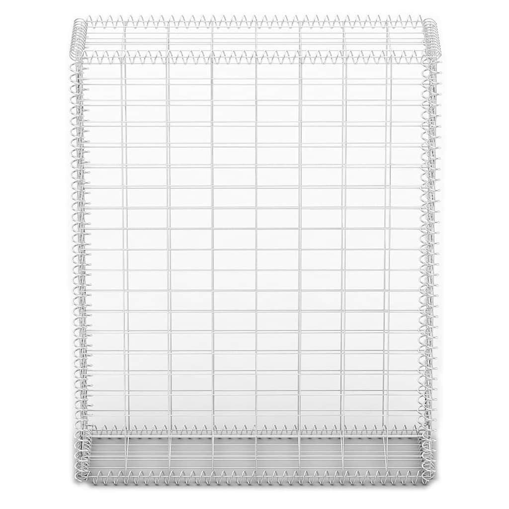 gabionkurv med låg galvaniseret ståltråd 100 x 80 x 30 cm