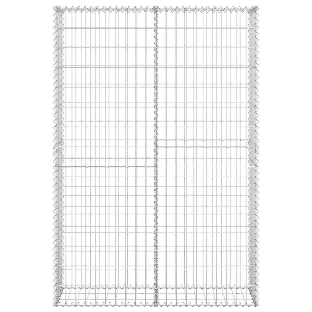 gabionkurv med låg galvaniseret metaltråd 150 x 100 x 30 cm