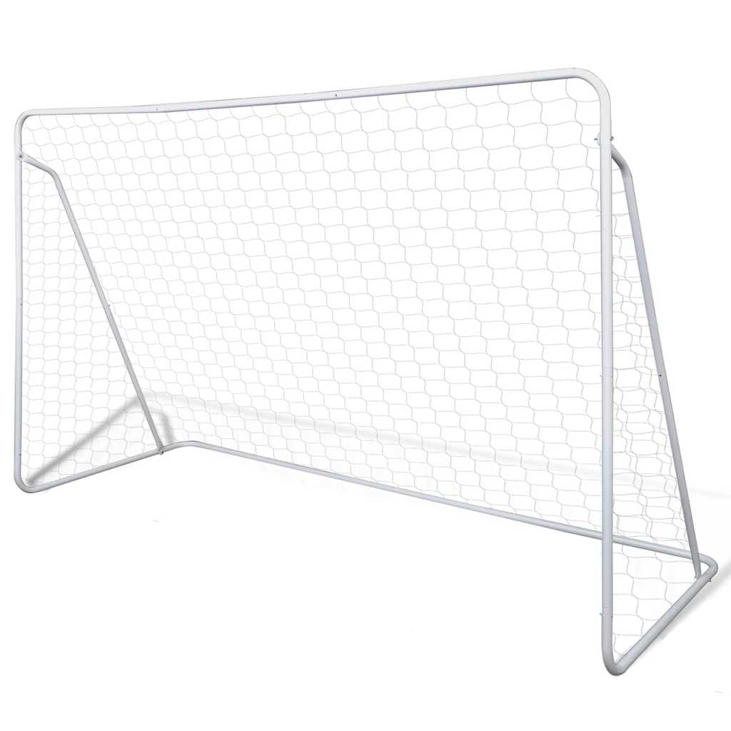 fodboldmål med net 240x90x150 cm stål