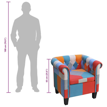 lænestol med patchworkdesign stof