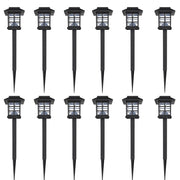 soldrevet LED lampesæt med spyd 12 stk. 8,6 x 8,6 x 38 cm