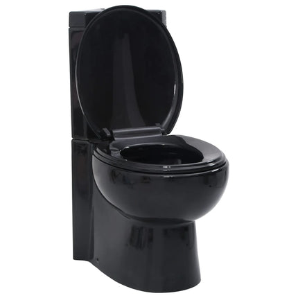 keramisk hjørnetoilet sort