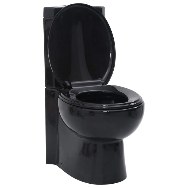 keramisk hjørnetoilet sort