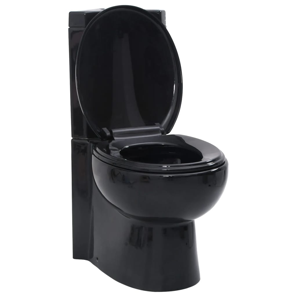 keramisk hjørnetoilet sort