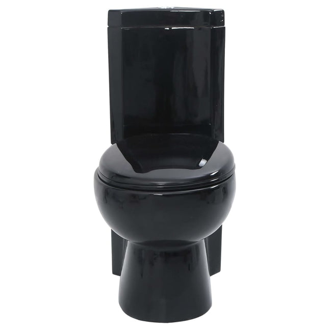 keramisk hjørnetoilet sort