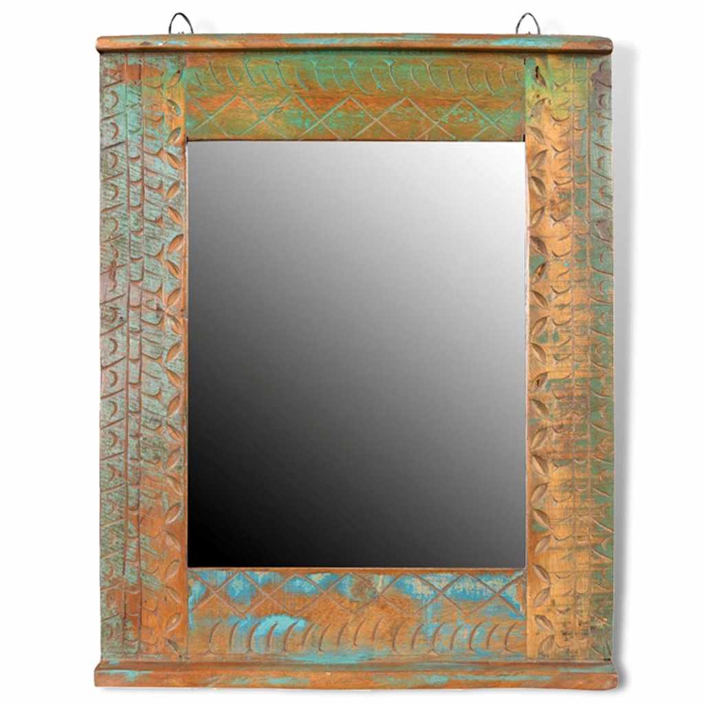 badeværelsesskab med spejl genanvendt træ