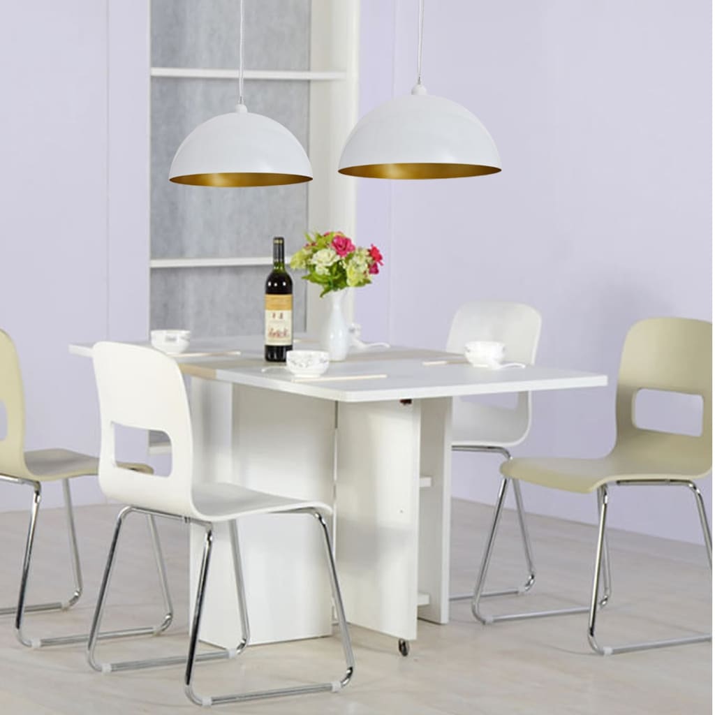 loftslampe halvkugle 2 stk. højdejusterbar hvid