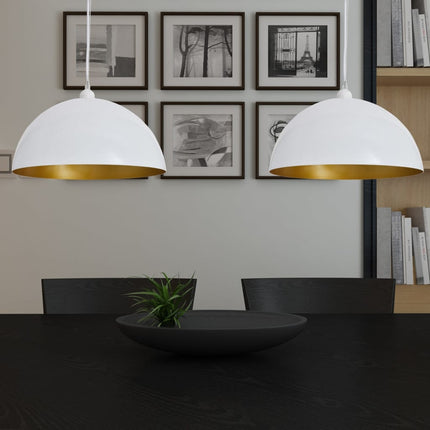 loftslampe halvkugle 2 stk. højdejusterbar hvid