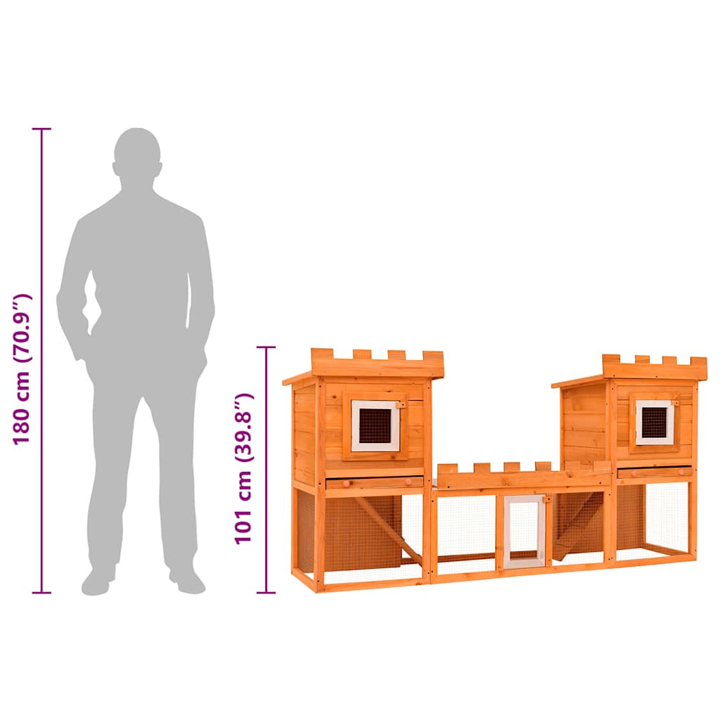 udendørs kaninbur stort 2 huse