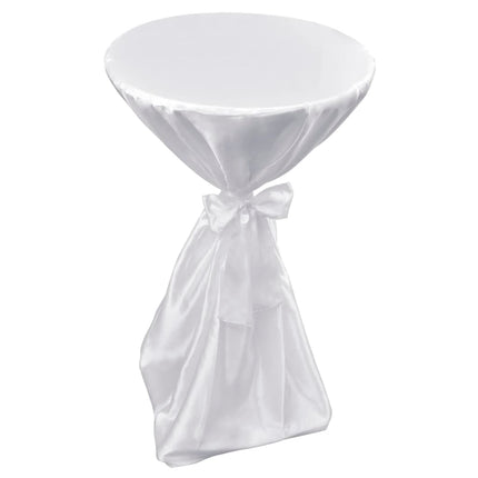Bord dække Hvid 70cm med bånd 2 stk