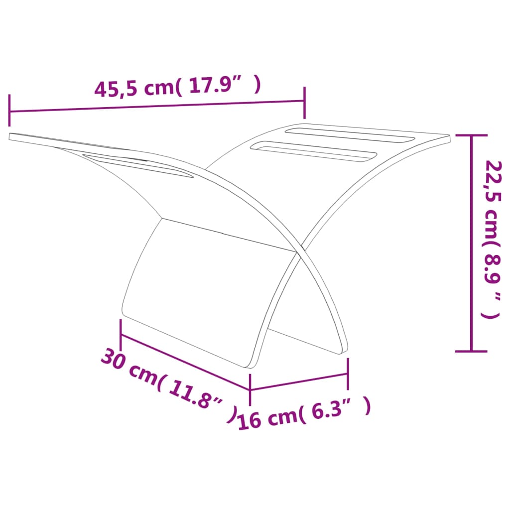 stående magasinholder træ naturfarvet