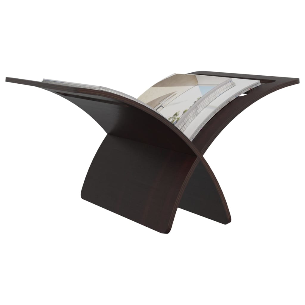 stående magasinholder træ brun