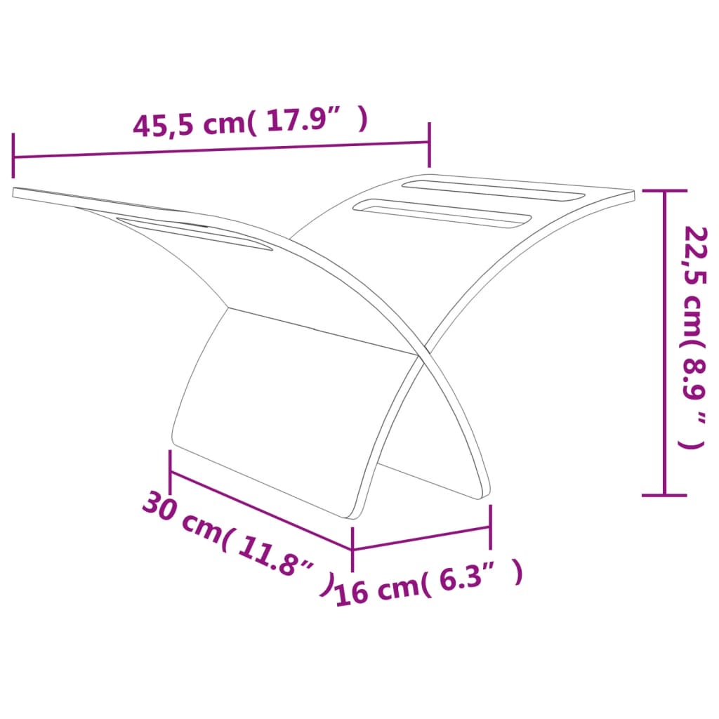 stående magasinholder træ brun