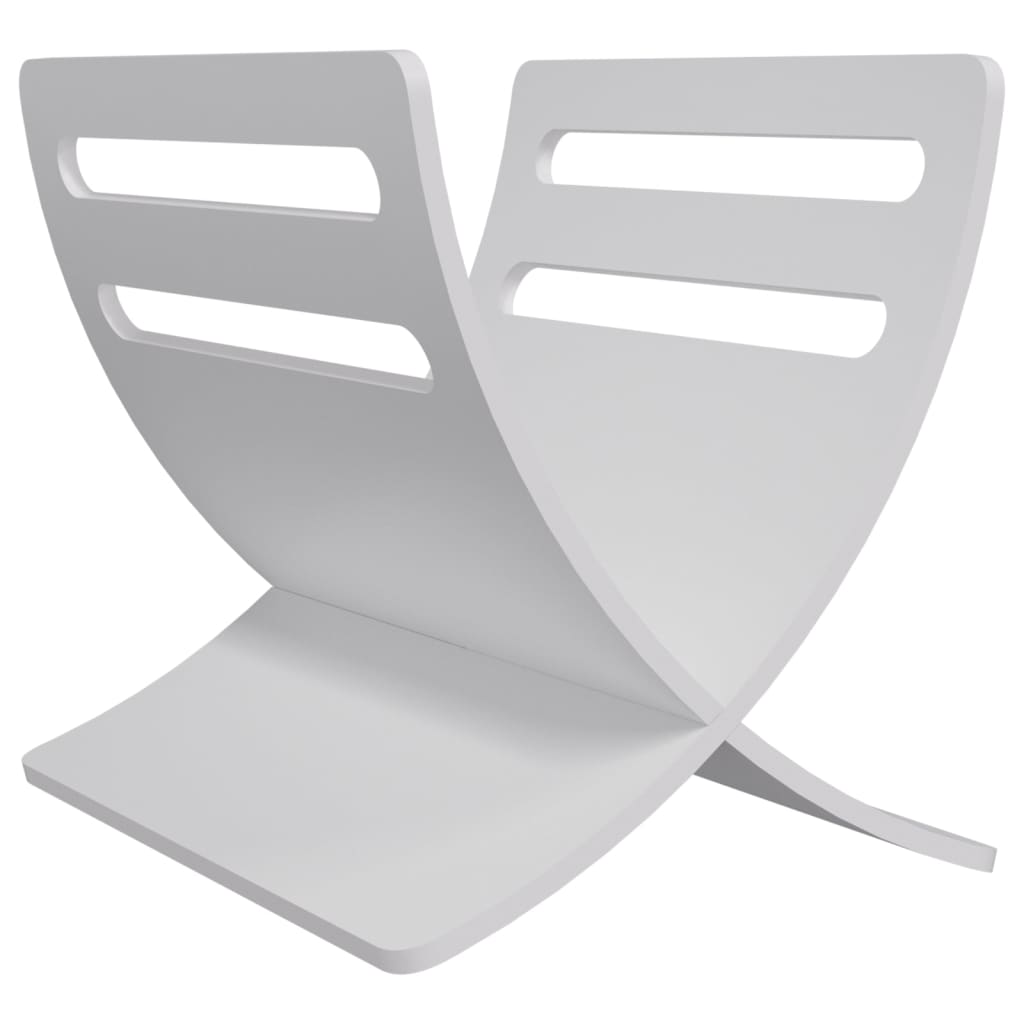 stående magasinholder træ hvid