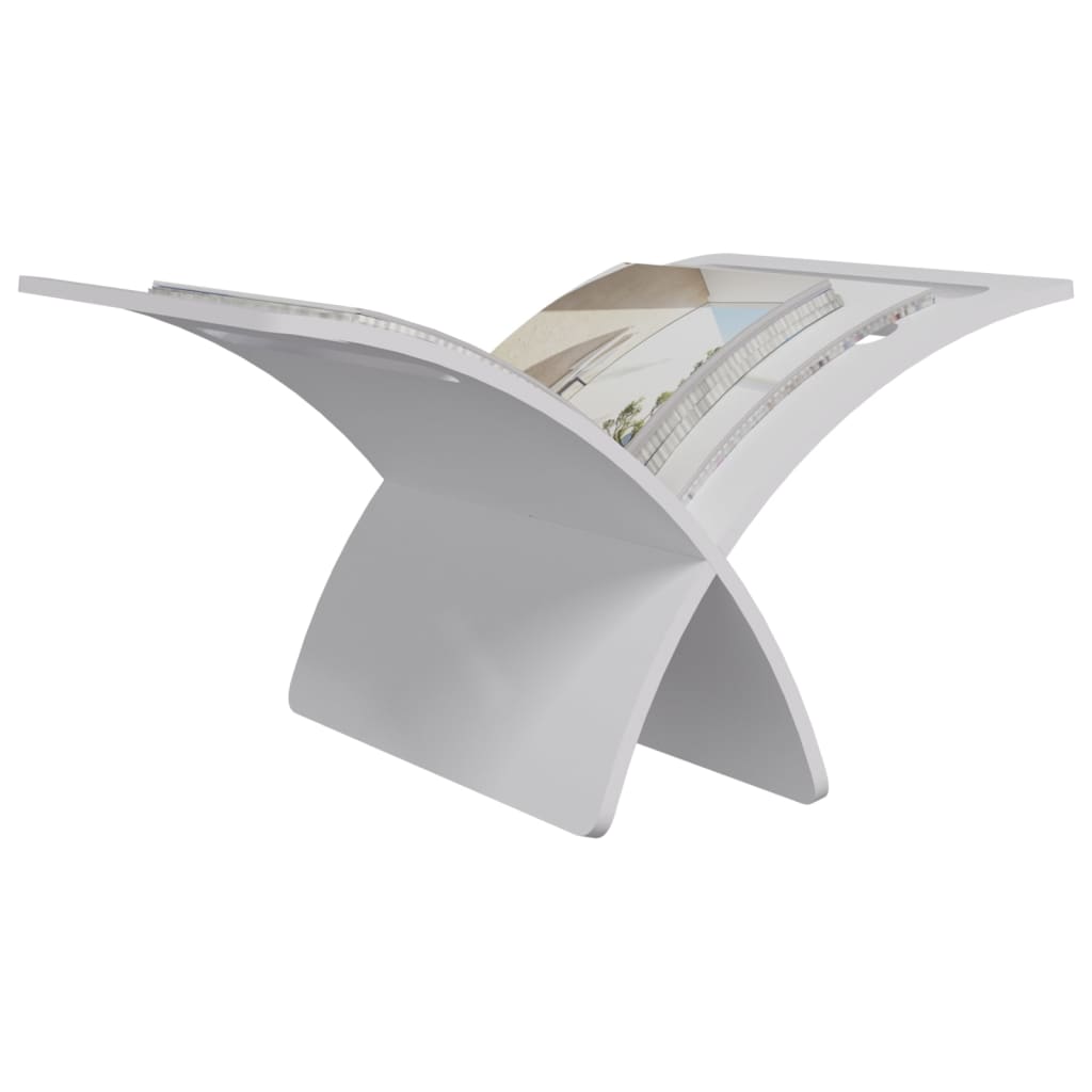 stående magasinholder træ hvid