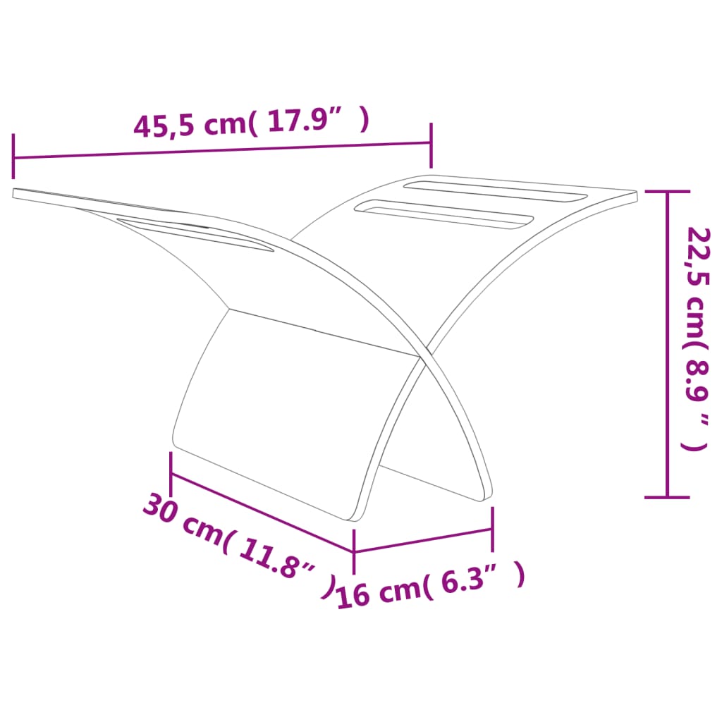 stående magasinholder træ hvid