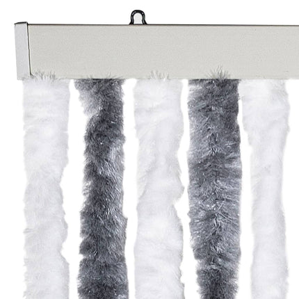 insektgardin grå og hvid 90 x 220 cm chenille