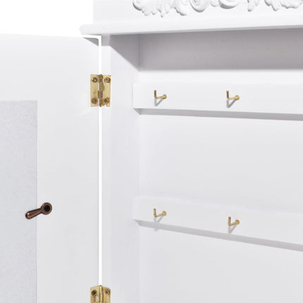 nøgleskab med billedramme hvid