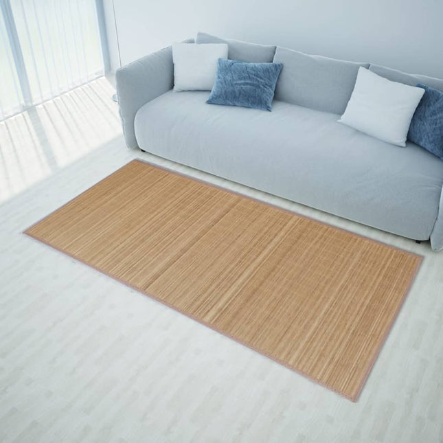 gulvtæppe 150x200 cm rektangulært bambus brun