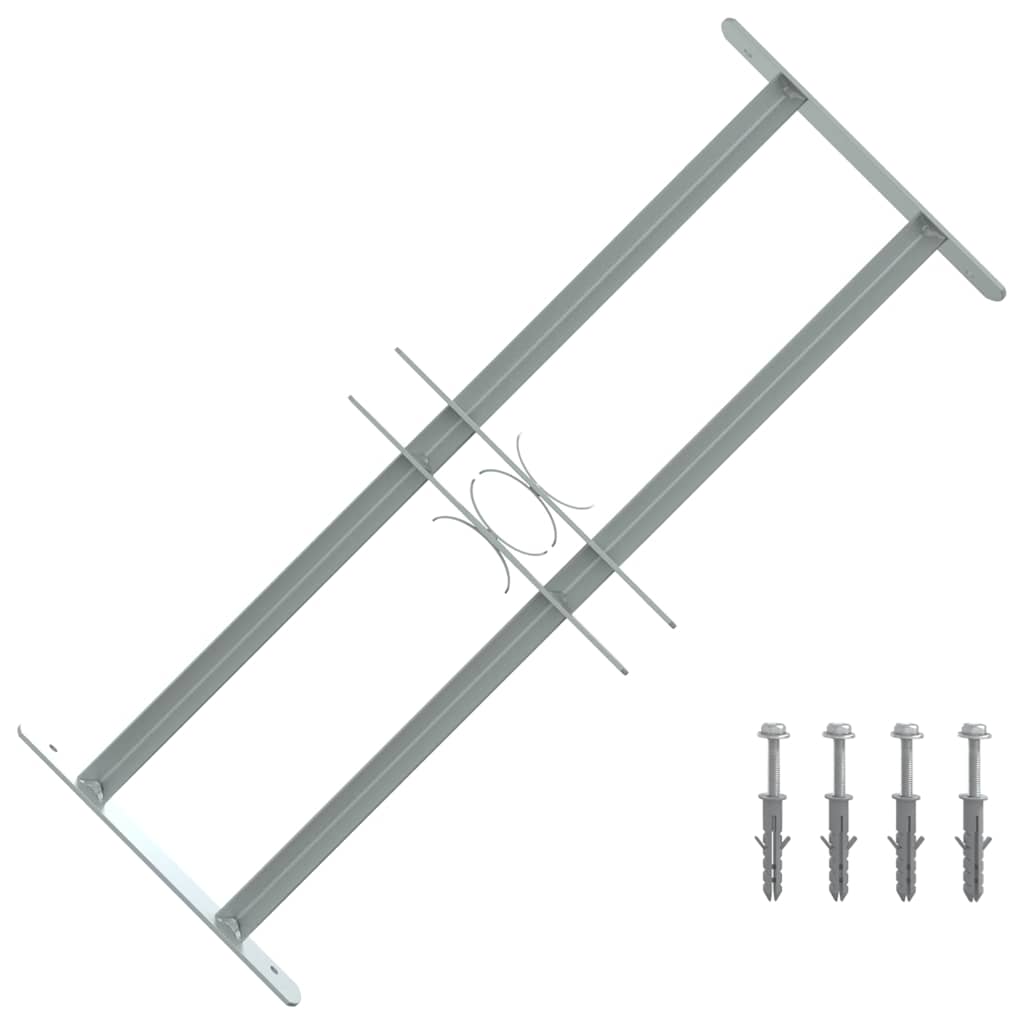 justérbart gitter til vinduer m. 2 tværstænger 500-650 mm