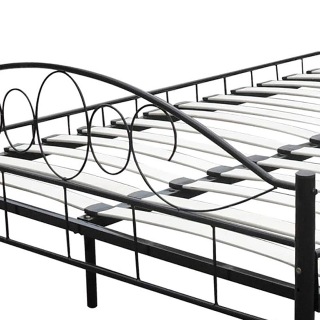 seng med madras sort metal 180 x 200 cm