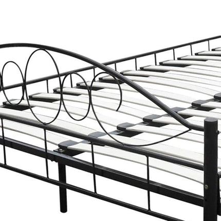 seng med madras sort metal 180 x 200 cm