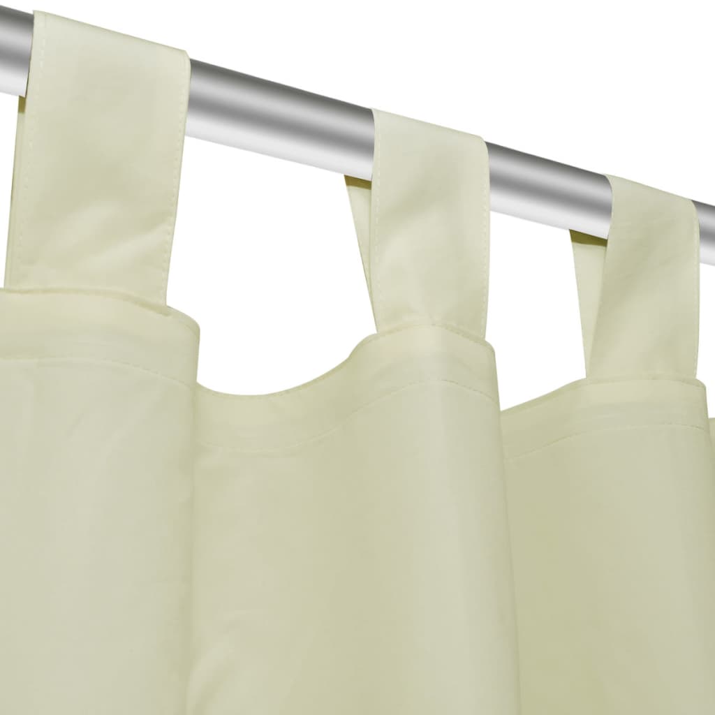 Gardiner i mikro-satin med løkker 2 stk. 140 x 245 cm cremefarvet