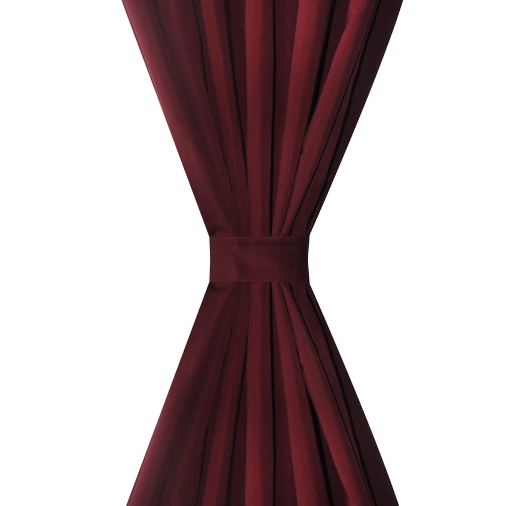 Gardiner i mikro-satin med løkker 2 stk. 140 x 245 cm Bordeaux-rød