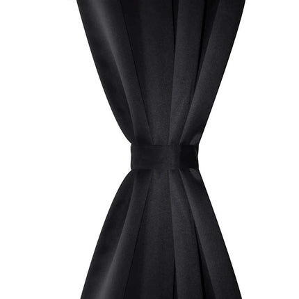 2 stk Sort Blackout Gardiner med Metal Ringe 135 x 245 cm