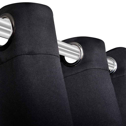 2 stk Sort Blackout Gardiner med Metal Ringe 135 x 245 cm