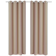 mørklægningsgardiner med metalringe 2 stk. creme 135 x 245 cm