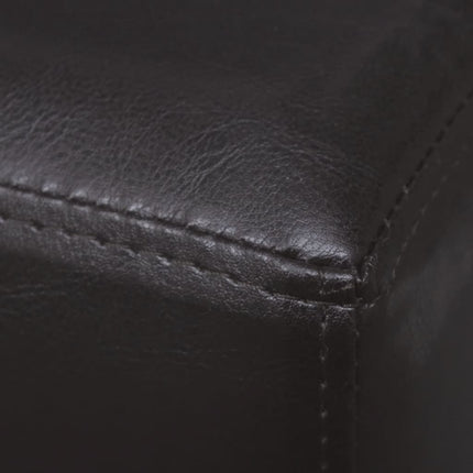 bænk 139,5 cm kunstlæder brun