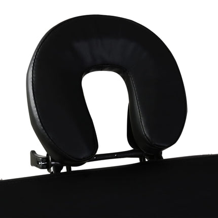 sammenfoldeligt massagebord med aluminiumsstel 2 zoner sort