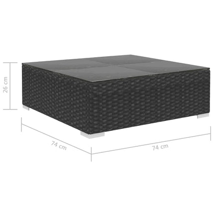 haveloungesæt 8 dele med hynder polyrattan sort