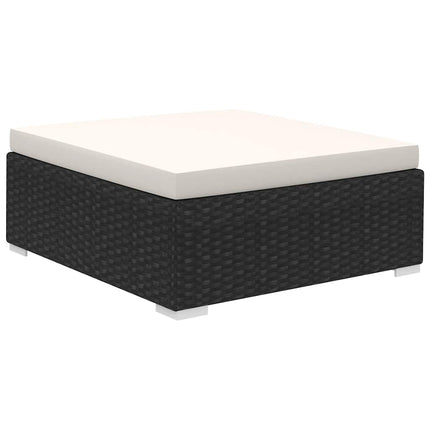 haveloungesæt 8 dele med hynder polyrattan sort