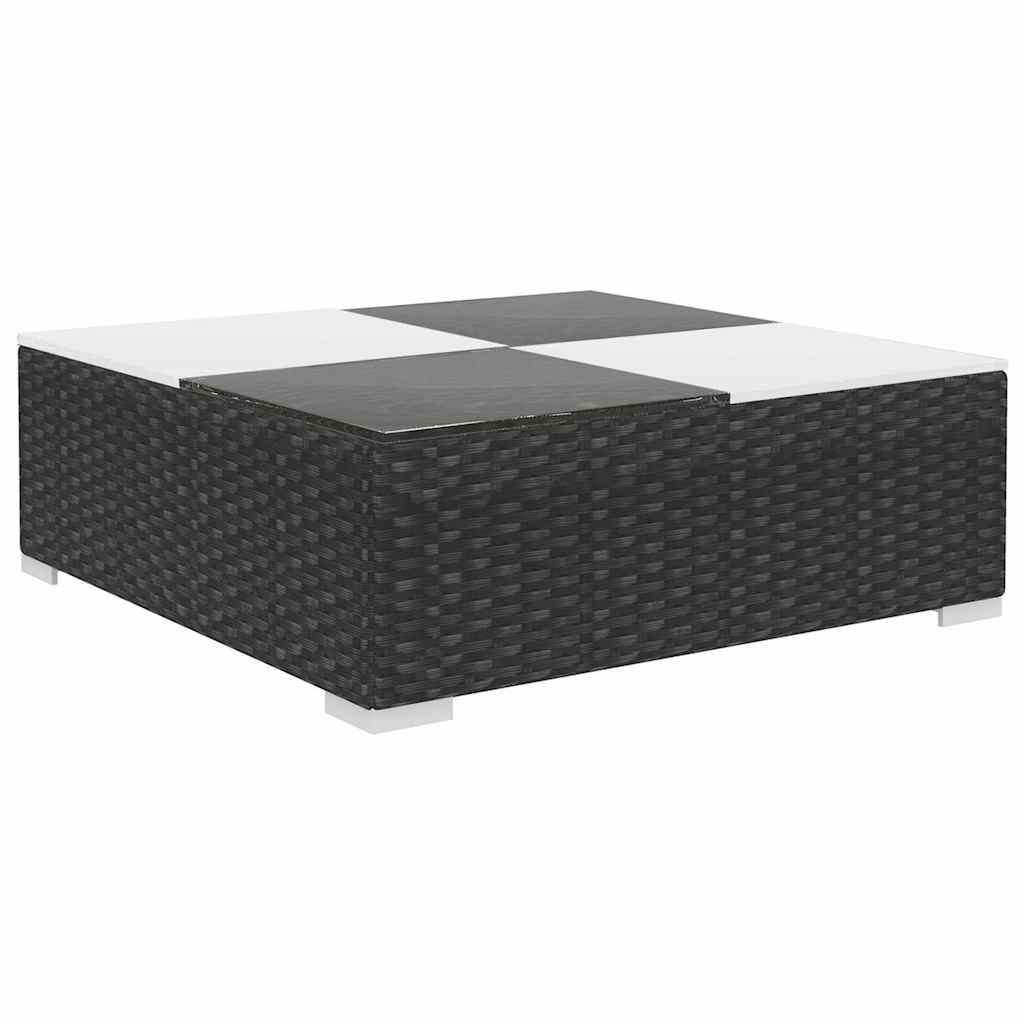 haveloungesæt 8 dele med hynder polyrattan sort