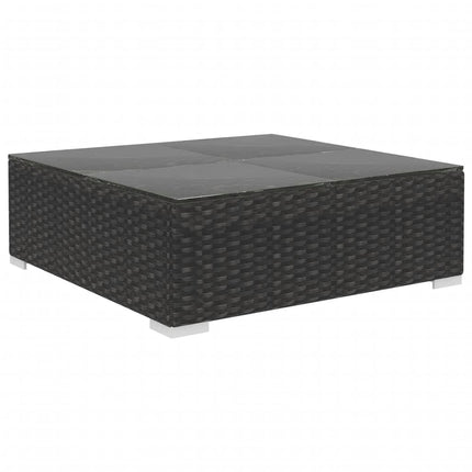 haveloungesæt 12 dele med hynder polyrattan sort