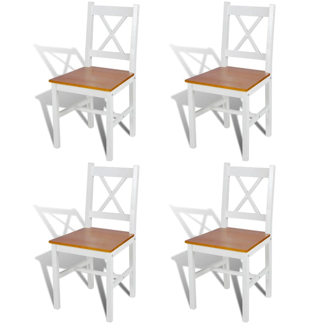 spisebordsstole 4 stk. fyrretræ hvid