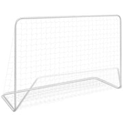 fodboldmål med net 182 x 61 x 122 cm stål hvid