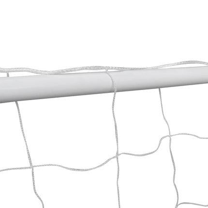 fodboldmål med net 182 x 61 x 122 cm stål hvid