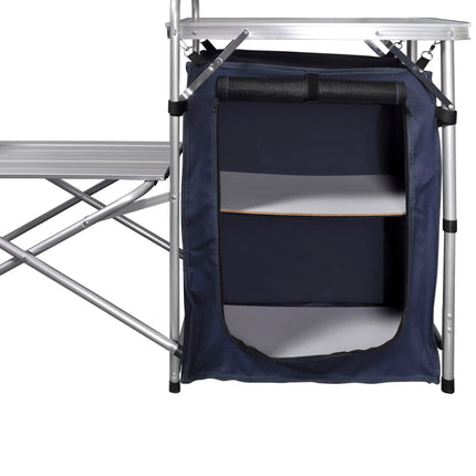 foldbart campingbord med skærm aluminium