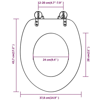 Toiletbræt med MDF Låg Gammelt Træ Design