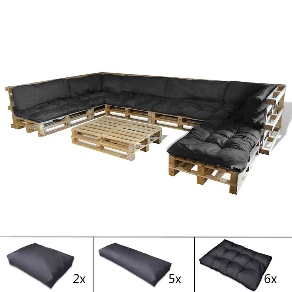 Palle Sofa Pude 13 pcs Sort 120 x 80 x 10 cm Stof