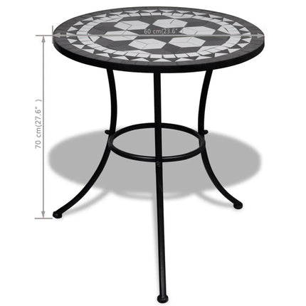 bistrobord 60 cm mosaik sort og hvid