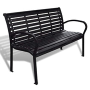 havebænk 125 cm stål og WPC sort