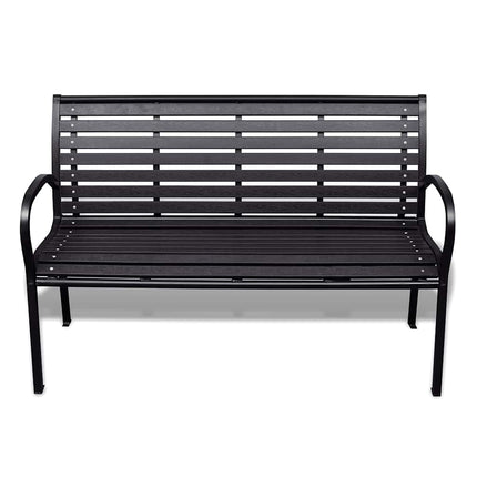havebænk 125 cm stål og WPC sort